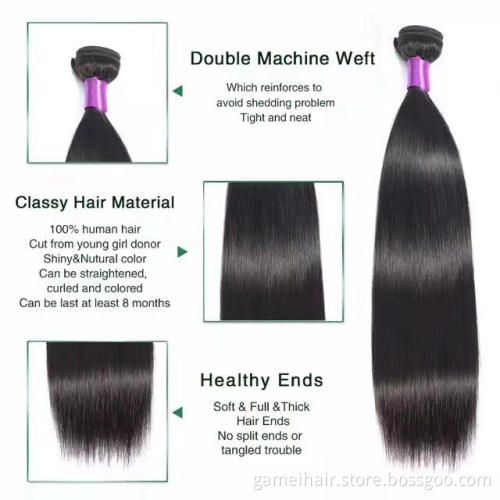 Wholesale 12a top quality Brazilian hair long 36 inch human weave 4 deals straight hair bundles with frontal